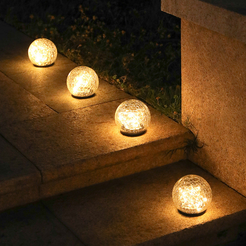 solar crackle glass lantern