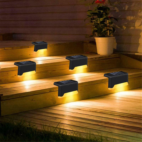 set of 4 solar round decking lights