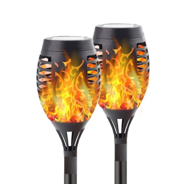 solar lights with flames