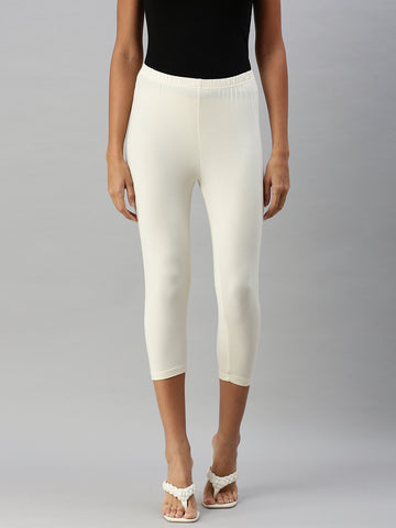 Prisma White Capri Leggings - Comfortable and Stylish