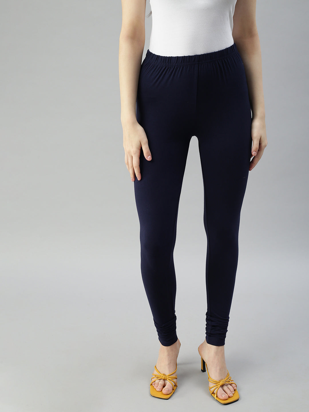 Buy online Navy Blue Polyester Leggings from Capris & Leggings for Women by  Elleven By Aurelia for ₹610 at 53% off | 2024 Limeroad.com