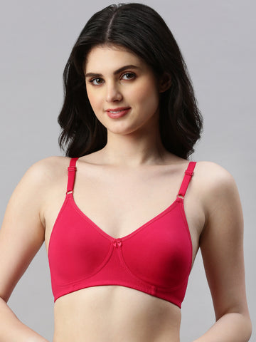 Prisma Daily Fit Basic Bra in Peach - Moulded for Comfort