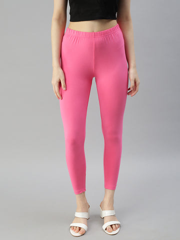 Cuff Length Leggings-Peach