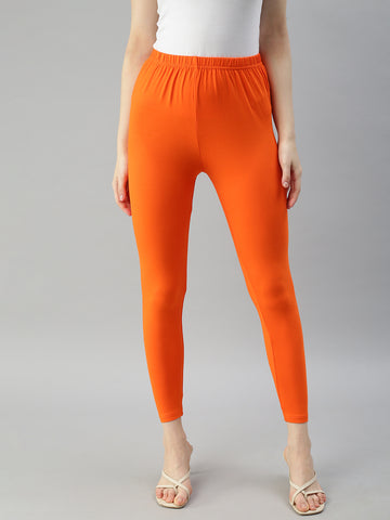 Women's Peach Orange Model One Seamless Leggings - Carpatree