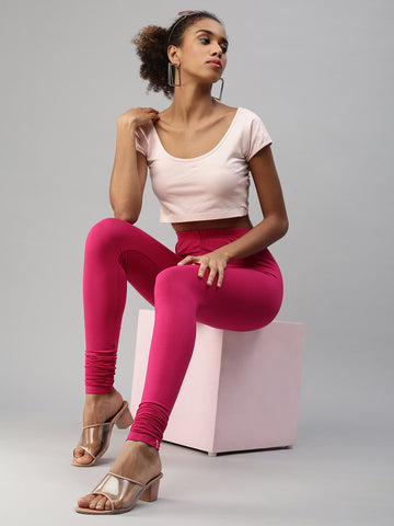 Pink Mid Waist Plain Churidar Legging, Casual Wear, Skin Fit at Rs 360 in  Chennai