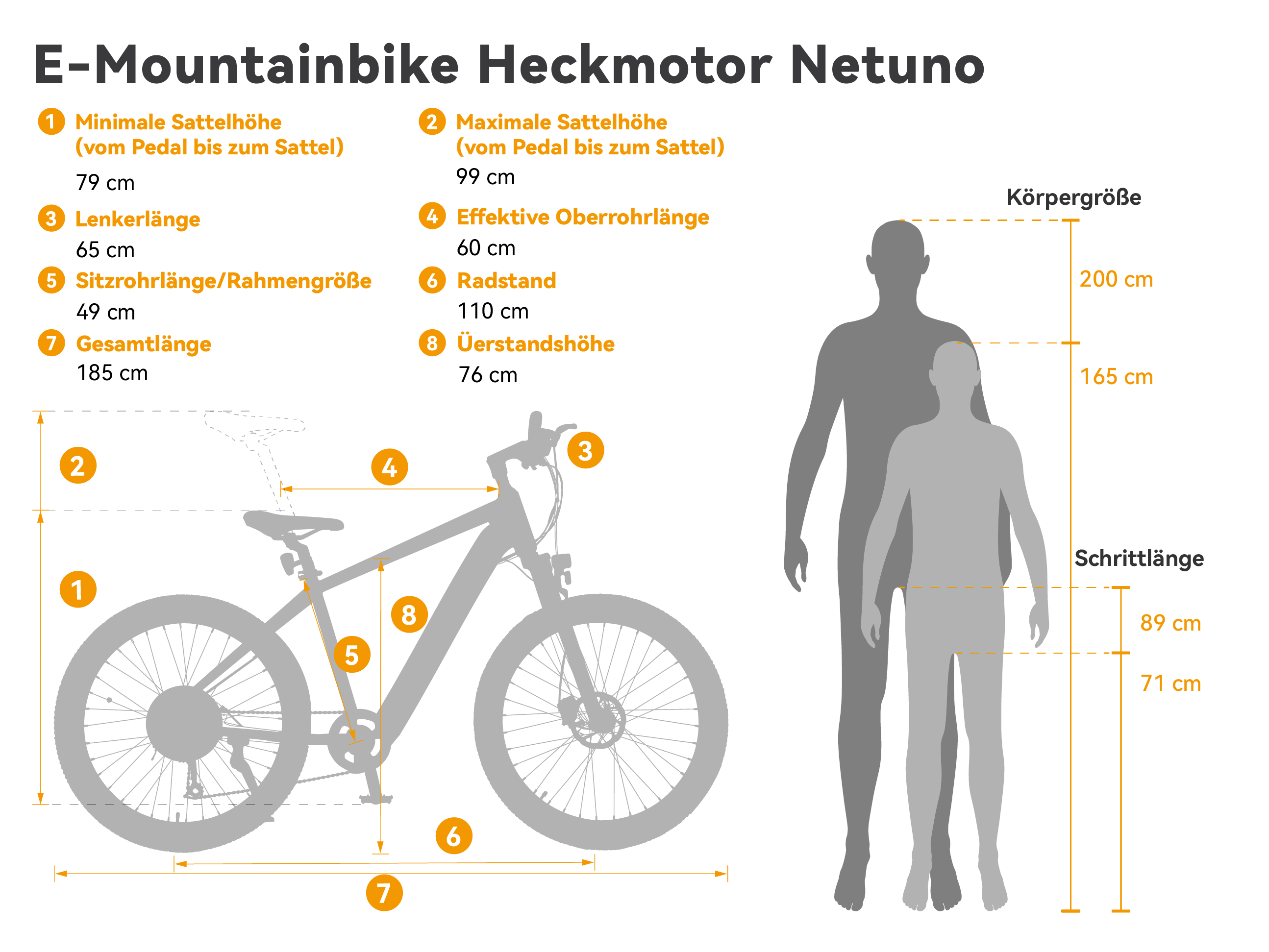 Eskute Netuno Fahrrad Geometrie