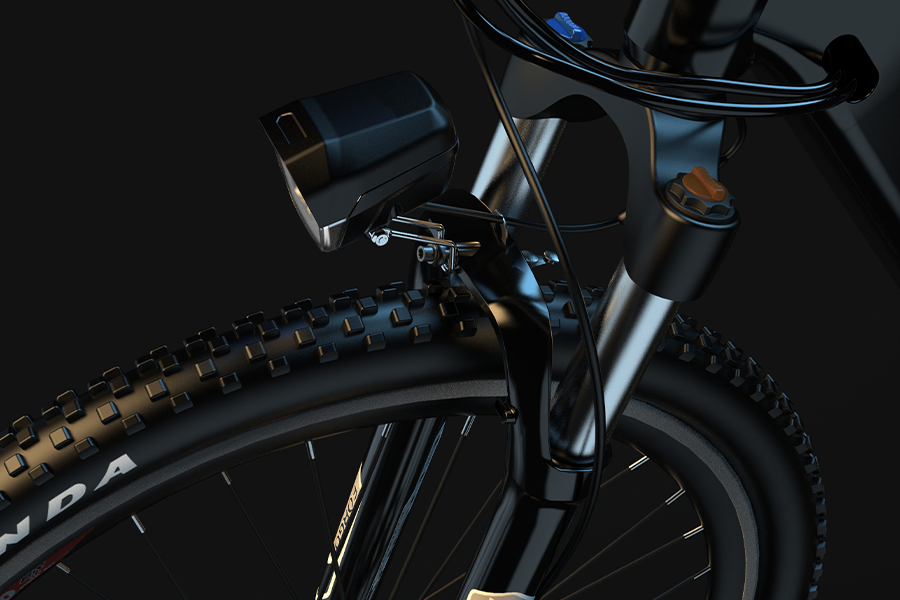 Shock-absorbing 80mm suspension fork for more comfort