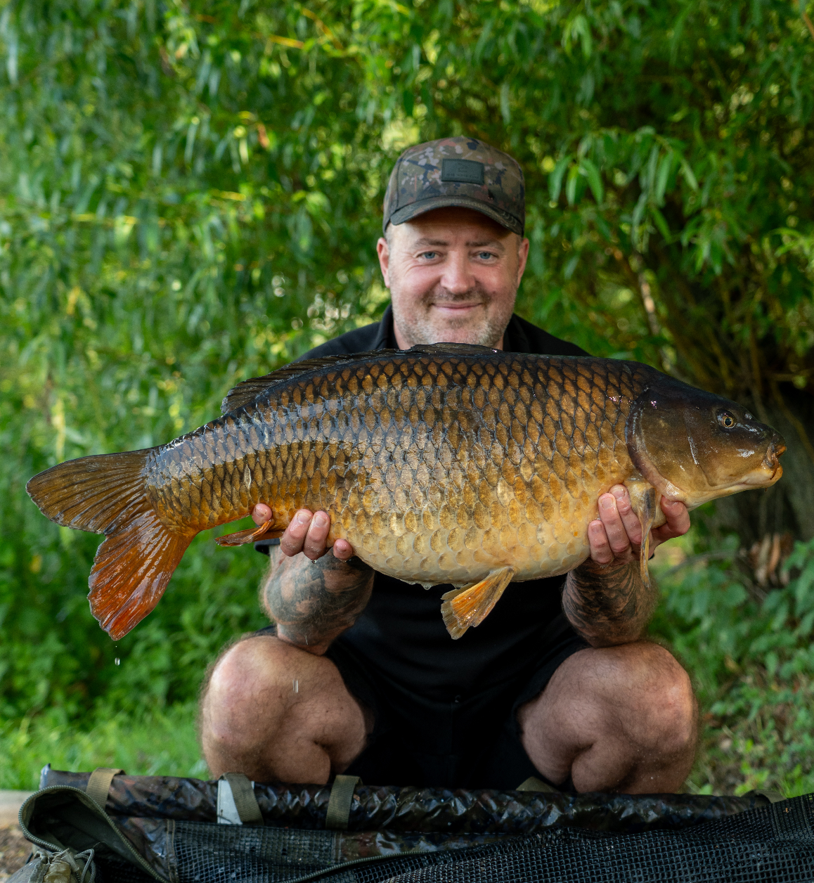 Big carp caught surface fishing