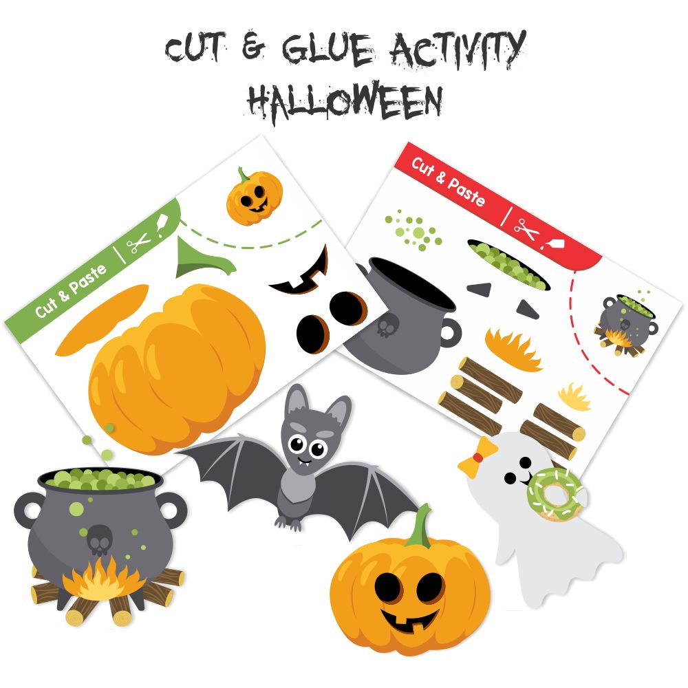 Spooky fun with halloween cut & glue activity