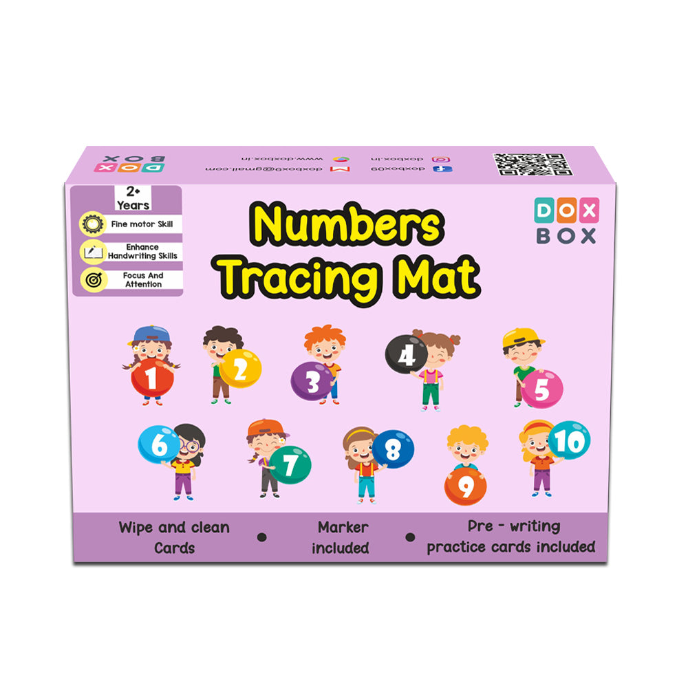 Numbers rewritable flashcards / tracing mats for kids