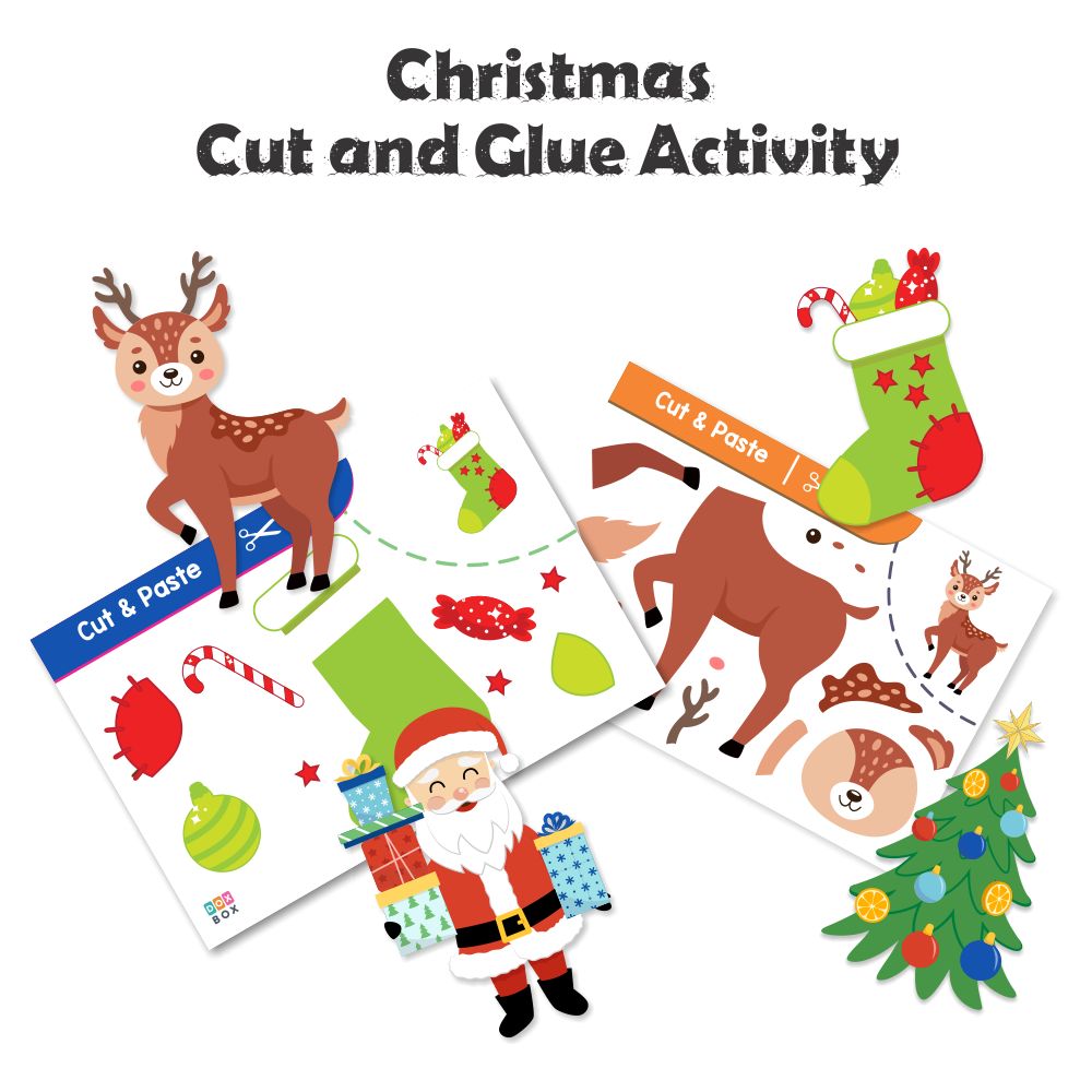 Christmas craft cut & glue activity for kids