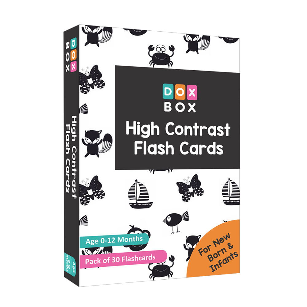 Learning experience with high contrast flash cards