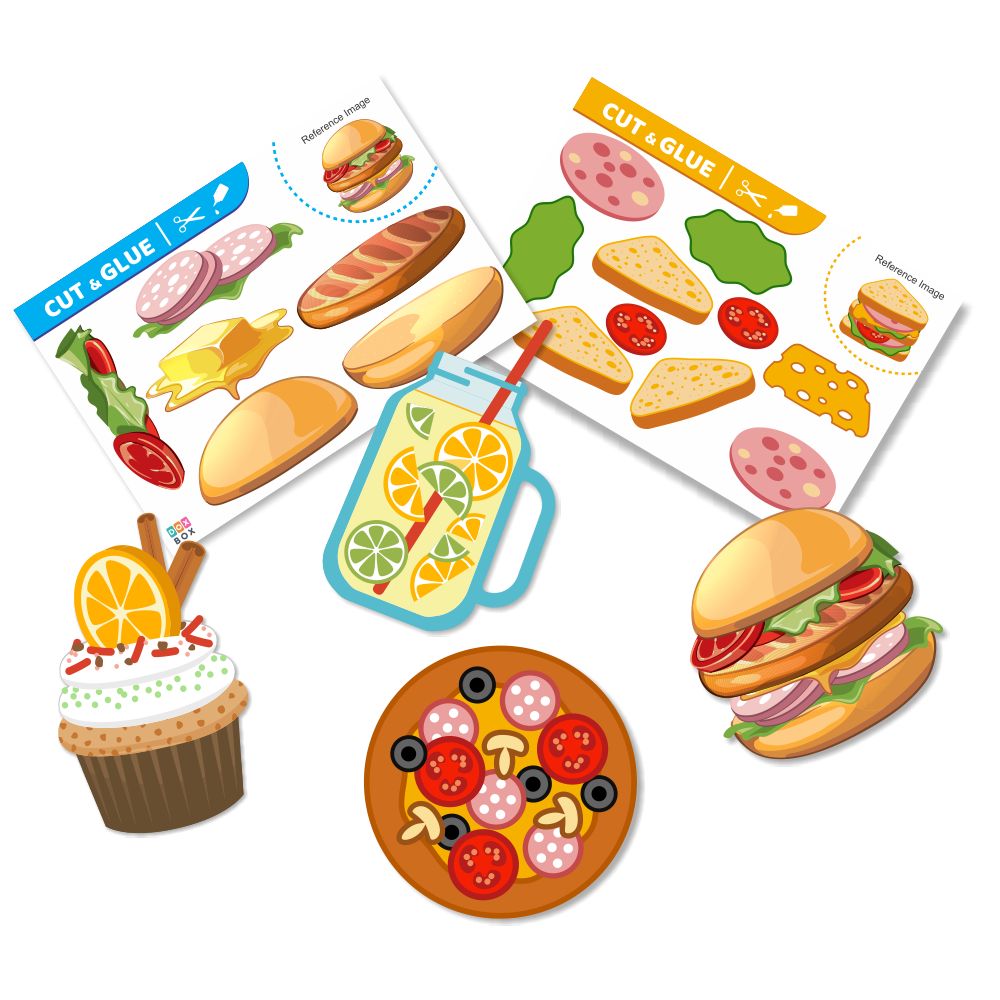 Food crafting cut & glue activity for kids