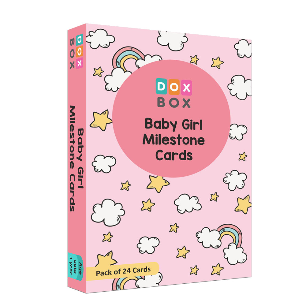 Cherish her growth with baby girl milestone cards (pack of 24)