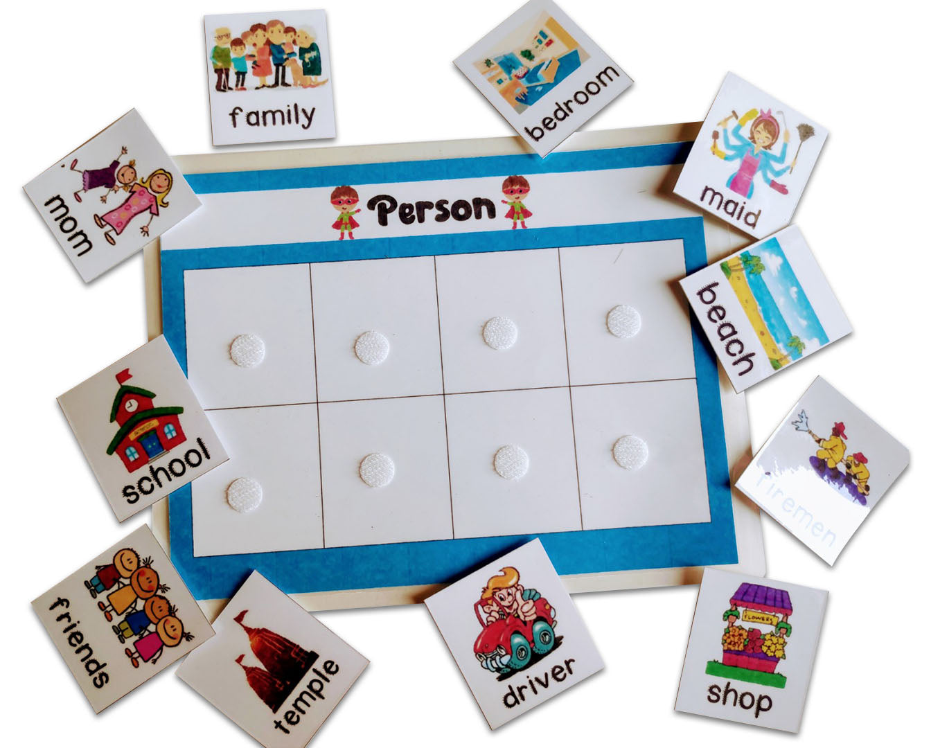 Noun - person, place, animal and things sorting activity for kids