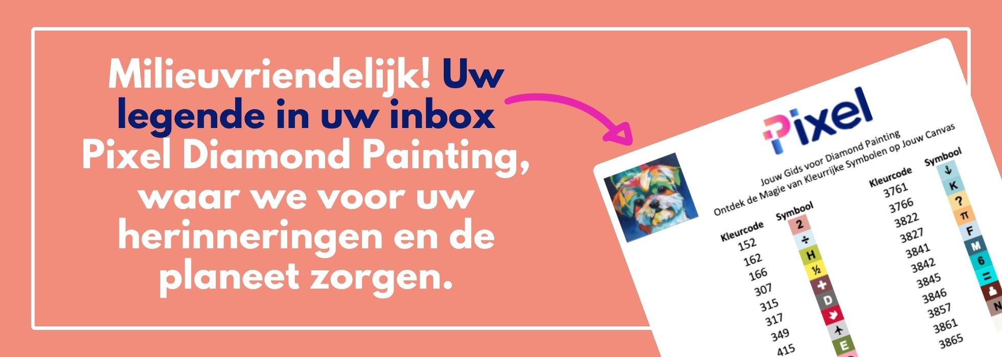 Milieuvriendelijk! Uw legende in uw inbox Pixel Diamond Painting, waar we voor uw herinneringen en de planeet zorgen.