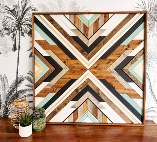 Judytadeco Mosaic Art Modern Wood Art 3d Effect Geometric Wood