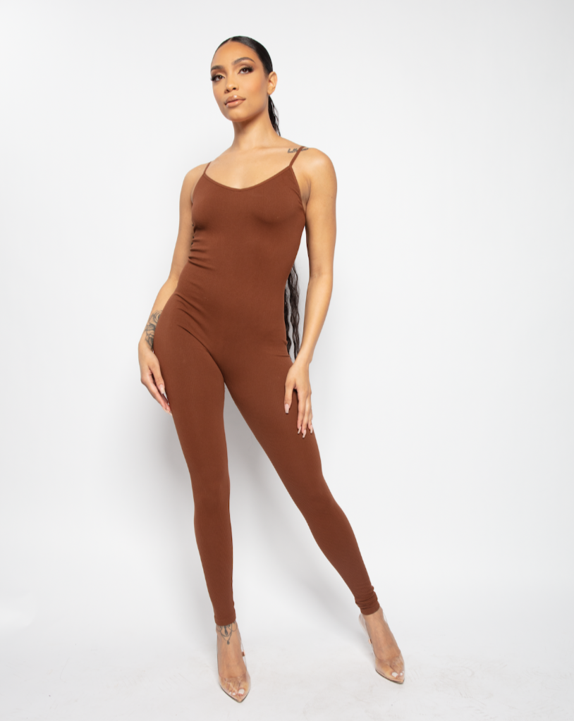 Essential Ribbed Spaghetti Strap Jumpsuit