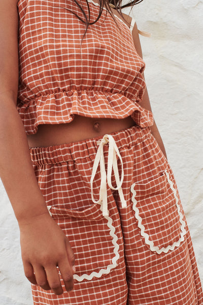 Lilo Pant | Rust Check – Late Summer Kids