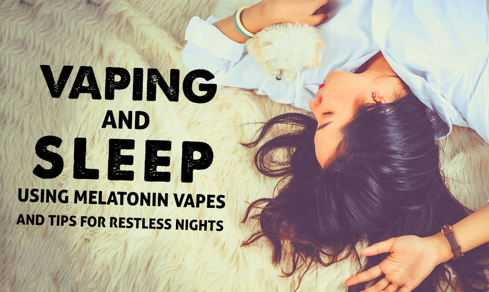 Vaping and Sleep: Using Melatonin Vapes and Tips for Restful Nights with a woman sleeping on pillows
