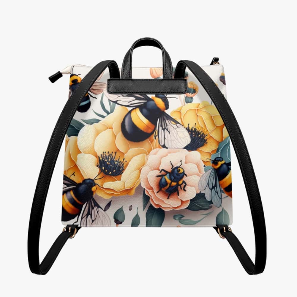 Bumblebee And Flowers Backpack Purse - Free Shipping