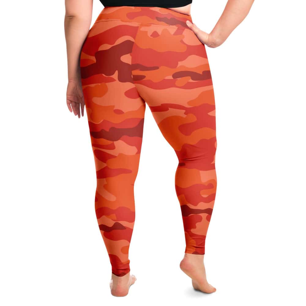YWDJ Capri Workout Leggings for Women Plus Size Yoga Camouflage Printed  Panel Drawcord Fashion Capris Casual Cropped Leg Pants Orange XL -  Walmart.com