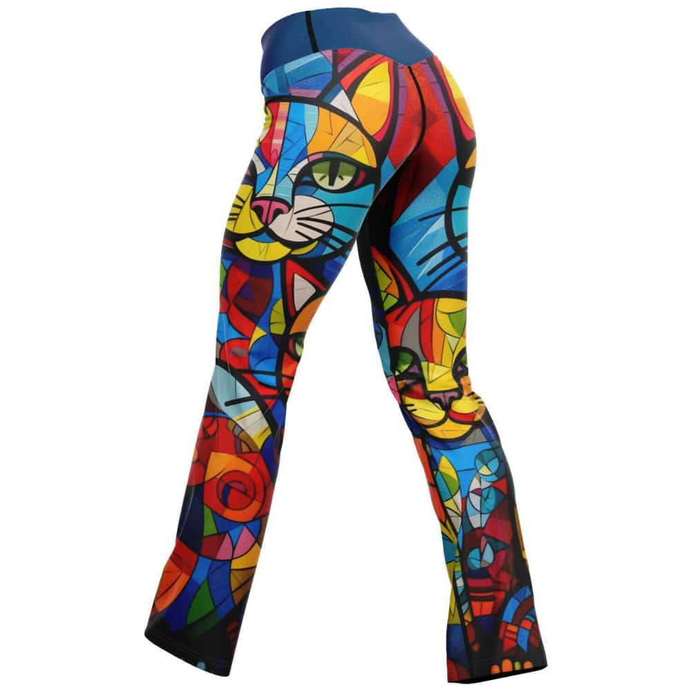 Rainbow Leopard Print Flare Leggings - Free Shipping - Projects817 LLC