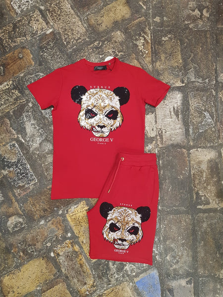 Conjunto blanco con oso rojo y dorado GV-2371 – 3PUNTO2