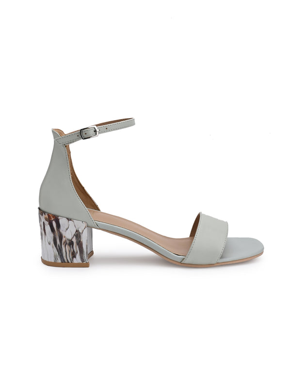 Ted Baker Grey Suede Barely There Block Heeled Sandals in Gray | Lyst