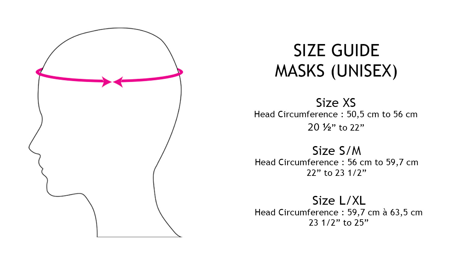 Masks sizing guide - Claire France