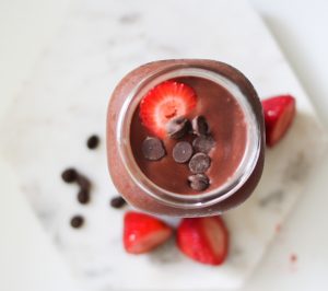 chocolate strawberry lactation smoothie