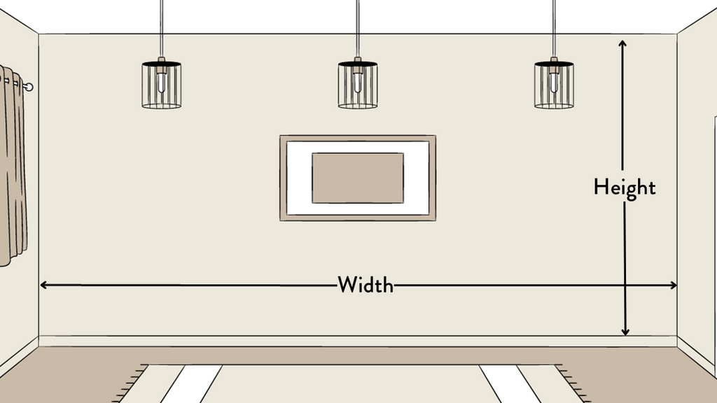 Image showing where to measure walls for wallpaper