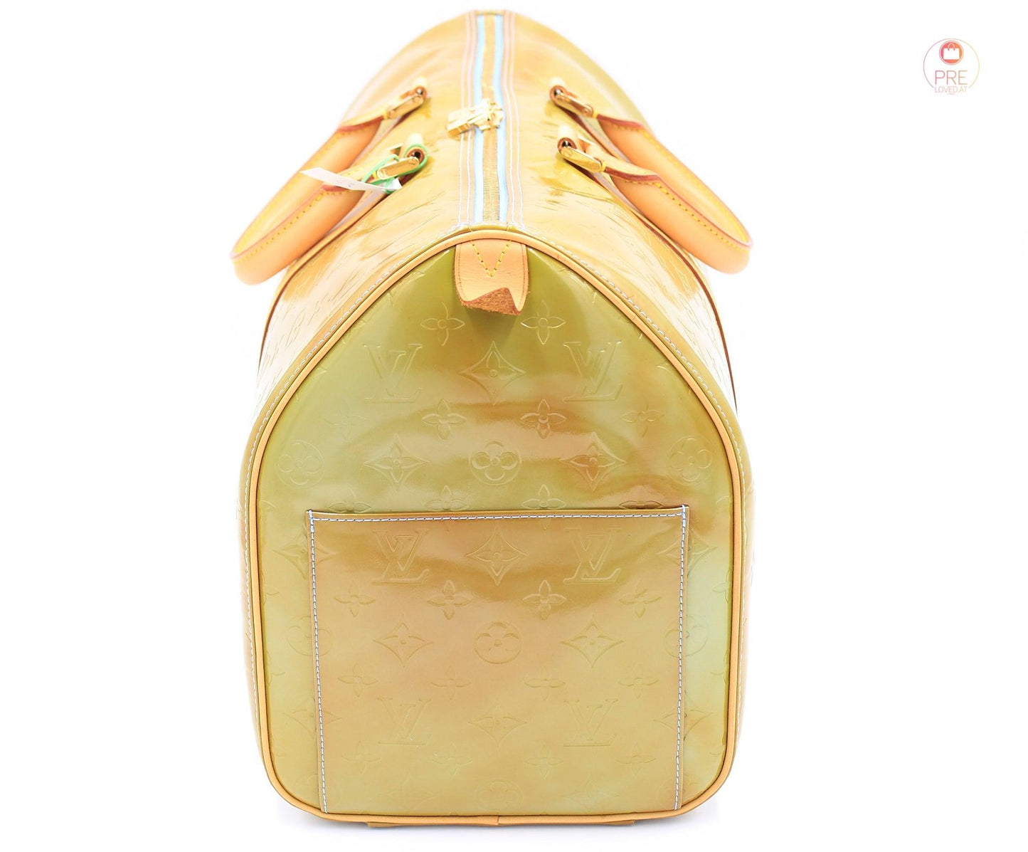 Louis Vuitton Yellow Monogram Vernis Mercer Keepall Duffle Bag 88lv317s