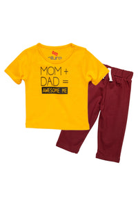 AllureP Yellow Mom Dad H-S Maroon Trousers