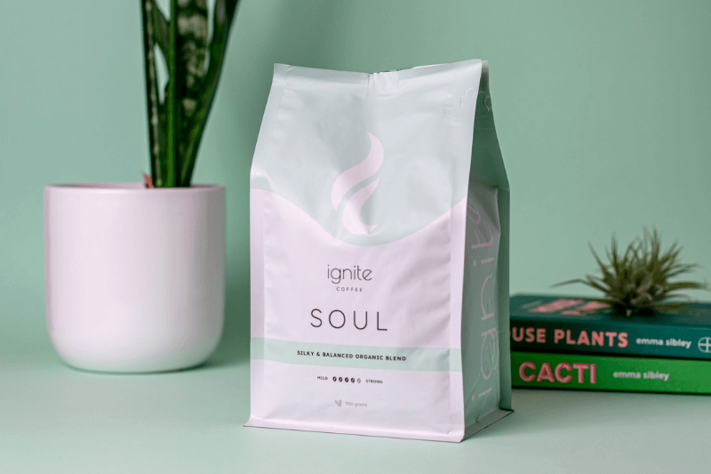 Ignite's SOUL coffee - silky and balanced 100% organic Arabica beans