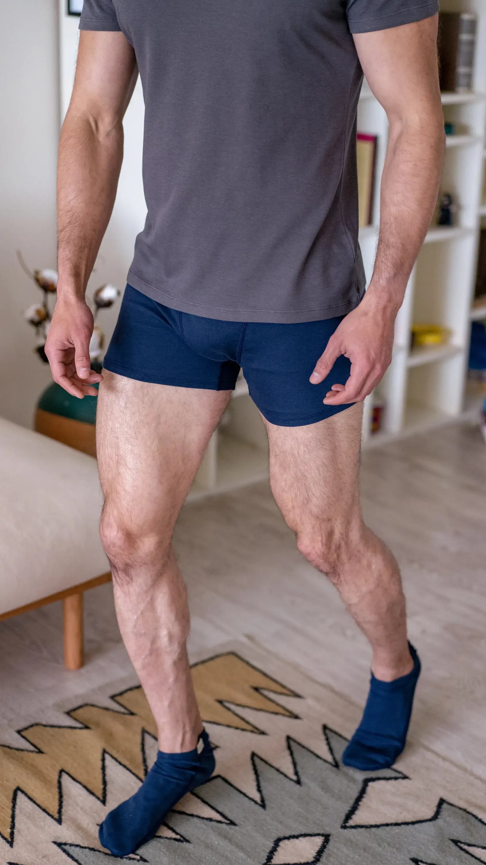 men's organic cotton gray boxer briefs