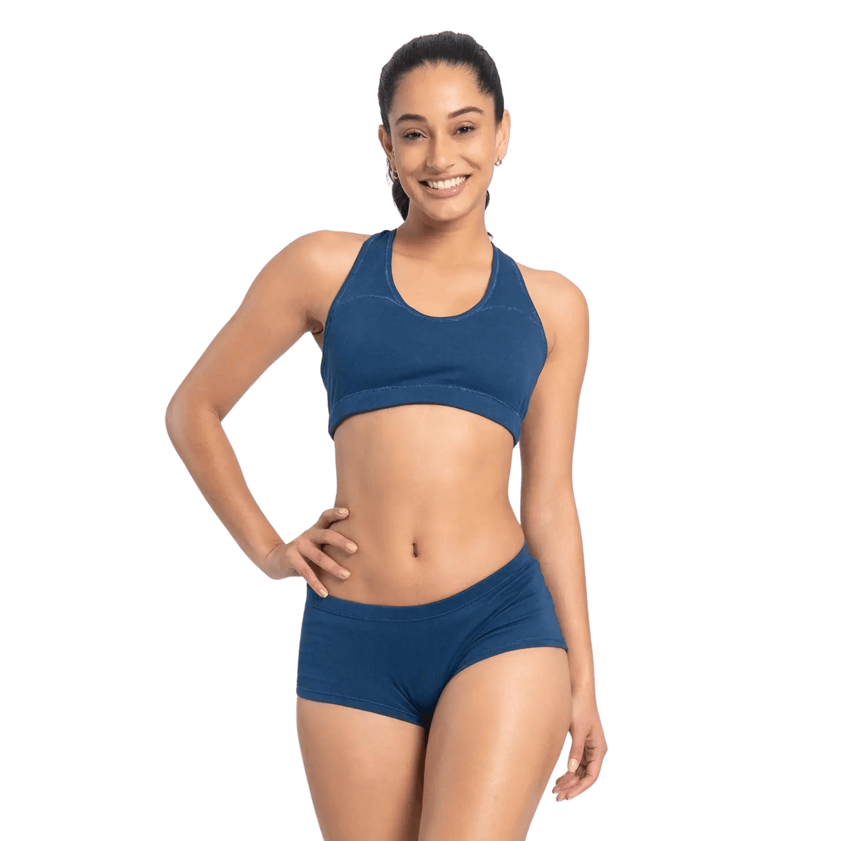 women's organic cotton blue panties