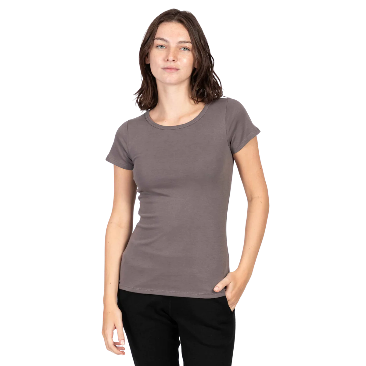 Organic cotton tee for women in natural white color