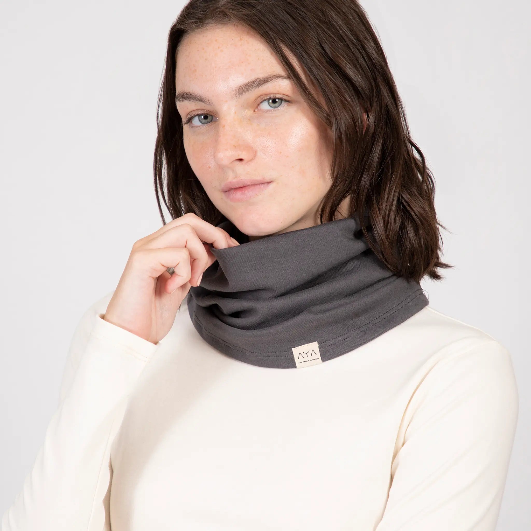 unisex's organic cotton gray neck gaiter