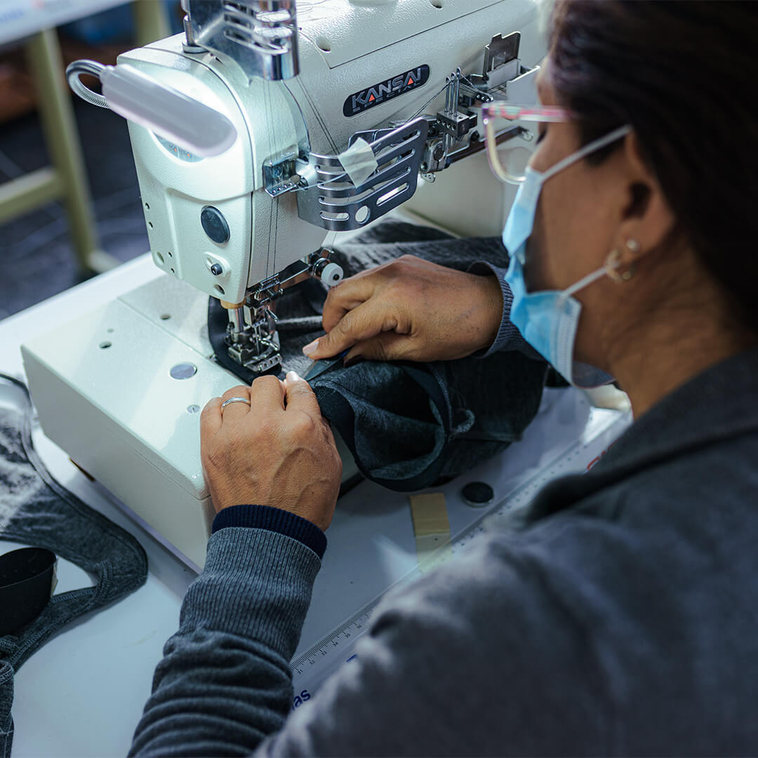 sustainable and single origin supply chain worker sewing clothes