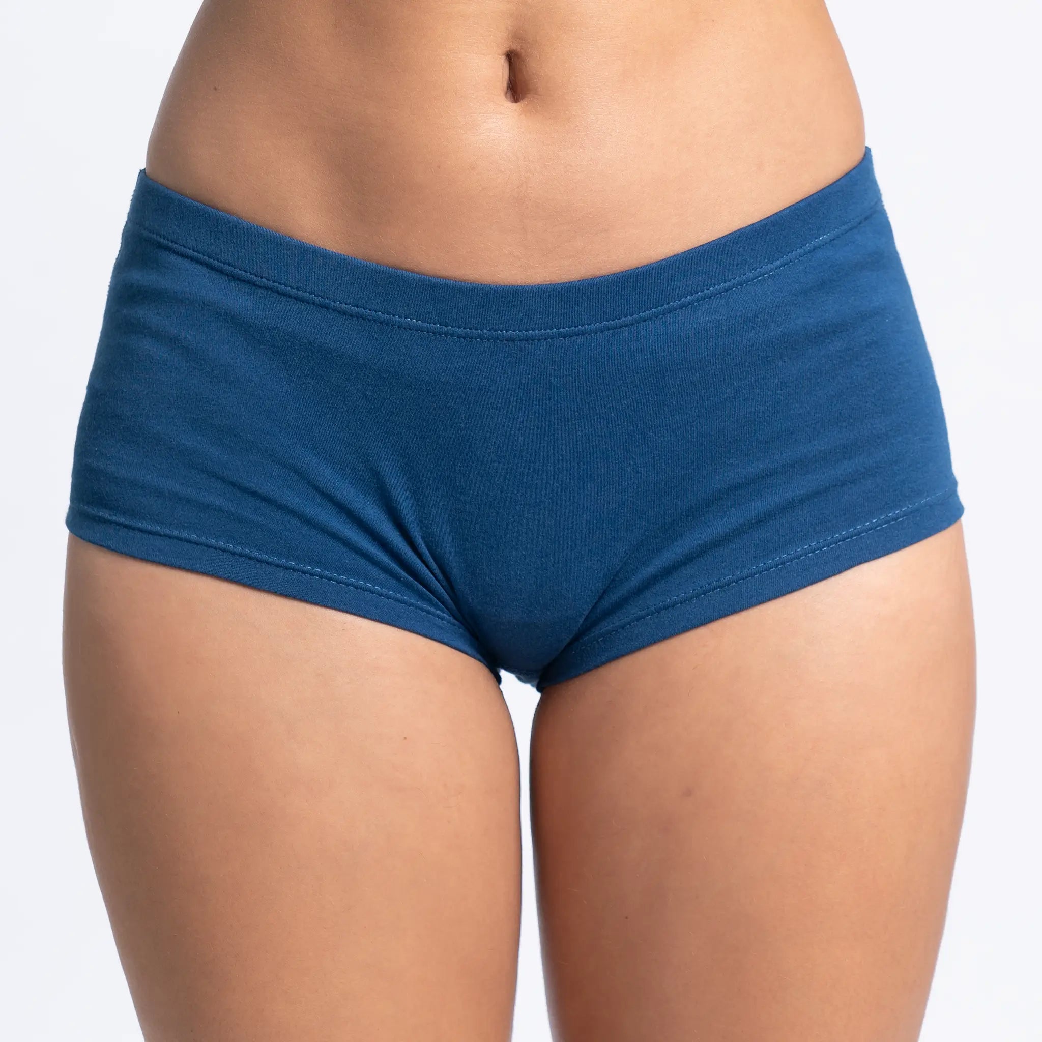 women's organic cotton natural blue panties