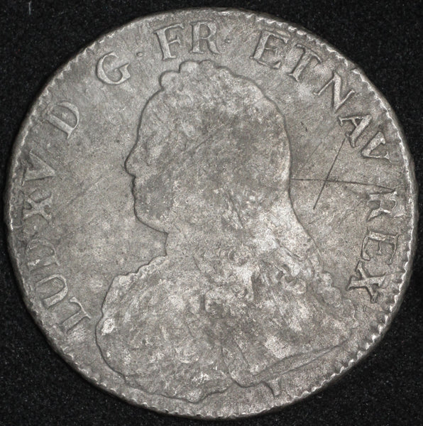 FRANCE (Rennes mint), Silver Ecu, Louis XV, 1731