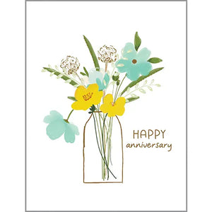 Anniversary Card | Yellow Flower Vase - The English Garden