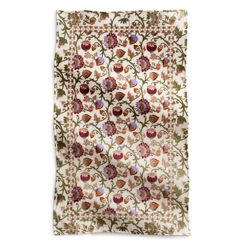 Plush Throw Blanket  |  Midnight Garden Paisley Antique White