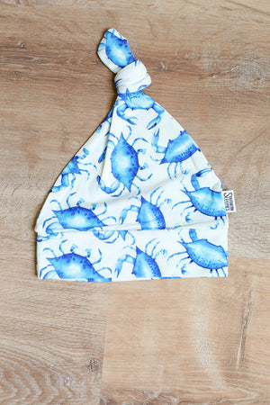 Blue Crab Knotted hat - Belles & Beau Children's Boutique