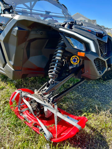 Image of a properly installed Safe Sled on a Can Am Maverick X3 Turbo R.