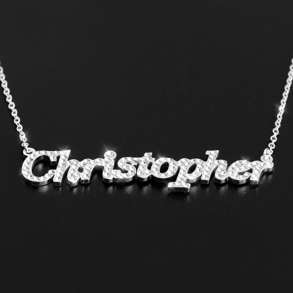 Christmas Gift Personalized Shiny Diamond Name Necklace