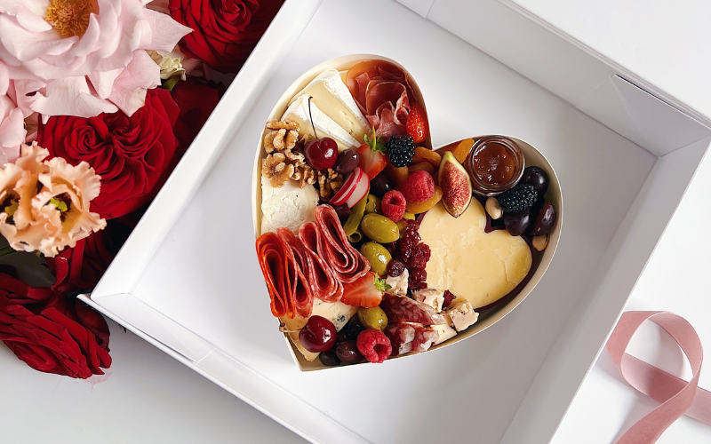 Valentine's Gift london graze box cheese heart