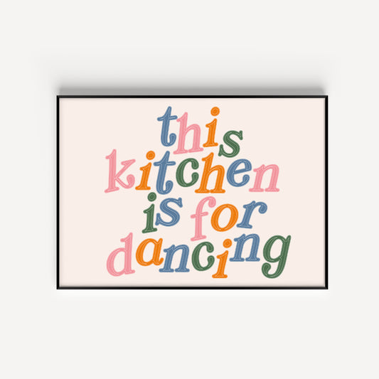 Set of 2 Kitchen Prints This Kitchen is for Dancing Disco 