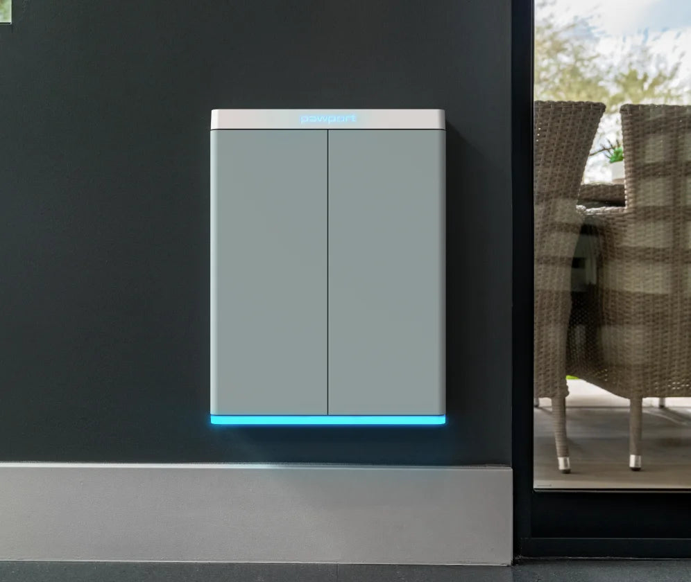 Example of Pawport Smart Pet Door installed in a wall.
